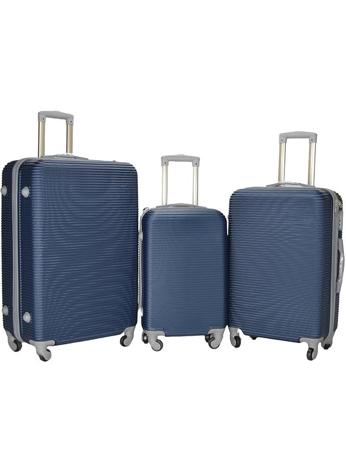 3-Piece Travel Luggage Set with Wheels, Durable ABS Hard Shell Suitcases for Short and Long Trips, Lightweight and Spacious Trolley Bag - Image 1