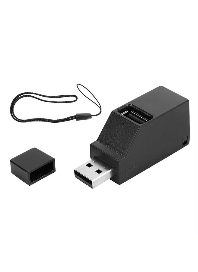 Thoraya 3 in 1 USB2.0 HUB mini plug-in extender hub splitter black 2.0  - Image 1