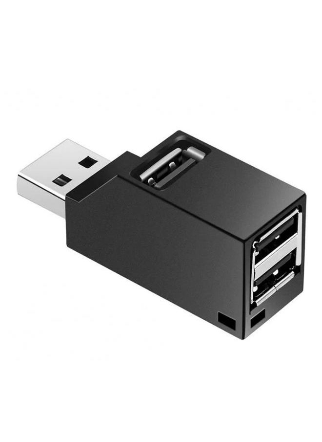 Thoraya 3 in 1 USB2.0 HUB mini plug-in extender hub splitter black 2.0  - Image 2