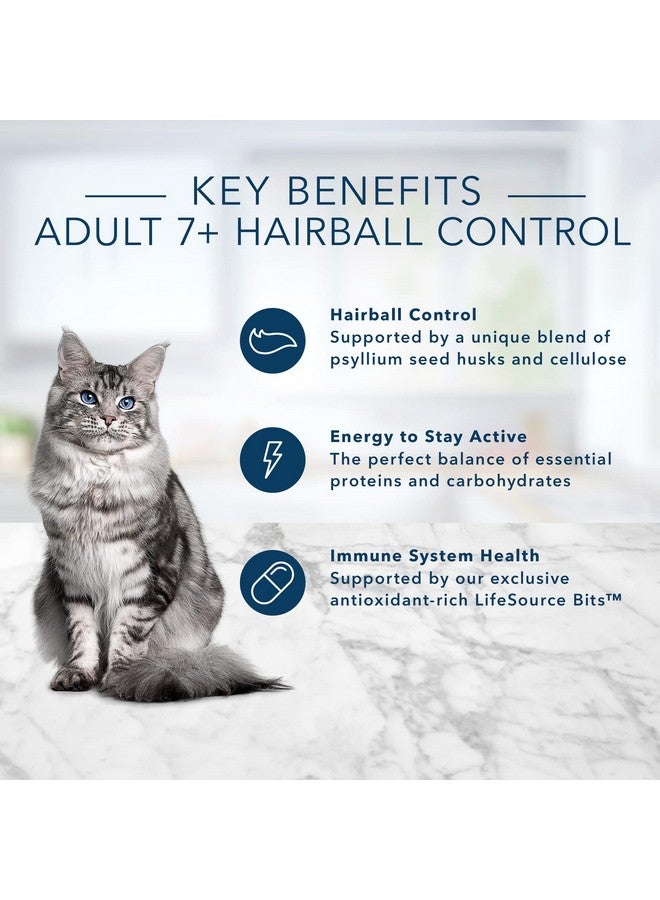 Blue Buffalo Tastefuls Natural Dry Food For Adult Cats 7+, Hairball Control, Chicken & Brown Rice Recipe, 7Lb. Bag - Image 5