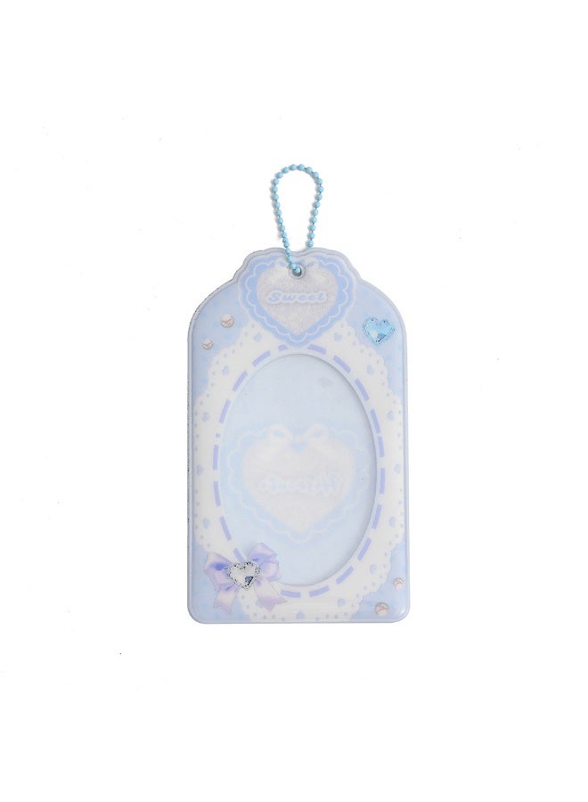 NIBEMINENT 1 - Piece Bow PVC Kpop Photo Card Holder Pendant Key Chain ID Badge Holder ID Card Holder Photo Card Protector for School ID Office ID Access Card for Women Girls - Image 1
