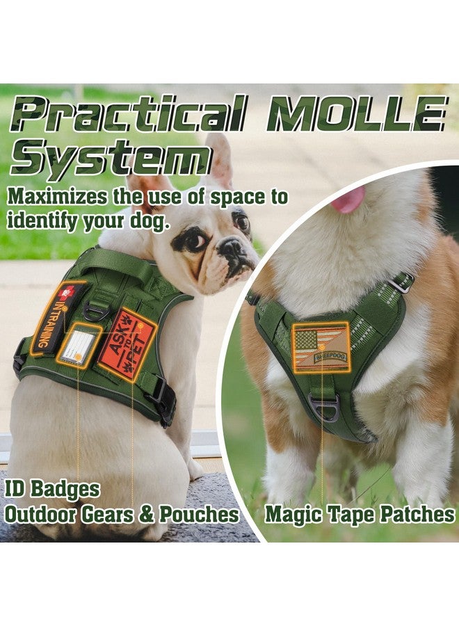 رابيتجو حزام كلب تكتيكي من rabbitgoo، حزام كلب عسكري بدون سحب مع مقبض وحزام مولي، سترة تدريب الكلاب سهلة التحكم أثناء المشي، حزام تكتيكي عاكس قابل للتعديل للحيوانات الأليفة، أخضر، مقاس M - Image 4