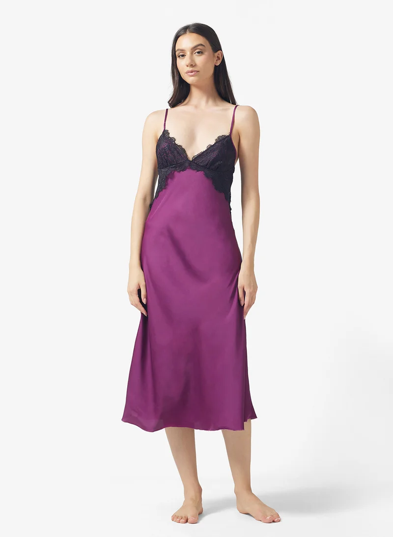 ELLA Lace Night Dress With Back Cut Out