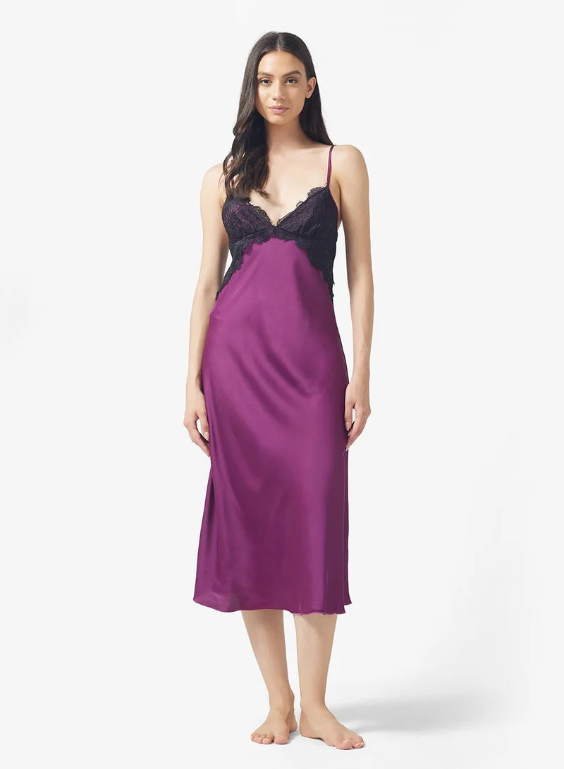 ELLA Lace Night Dress With Back Cut Out