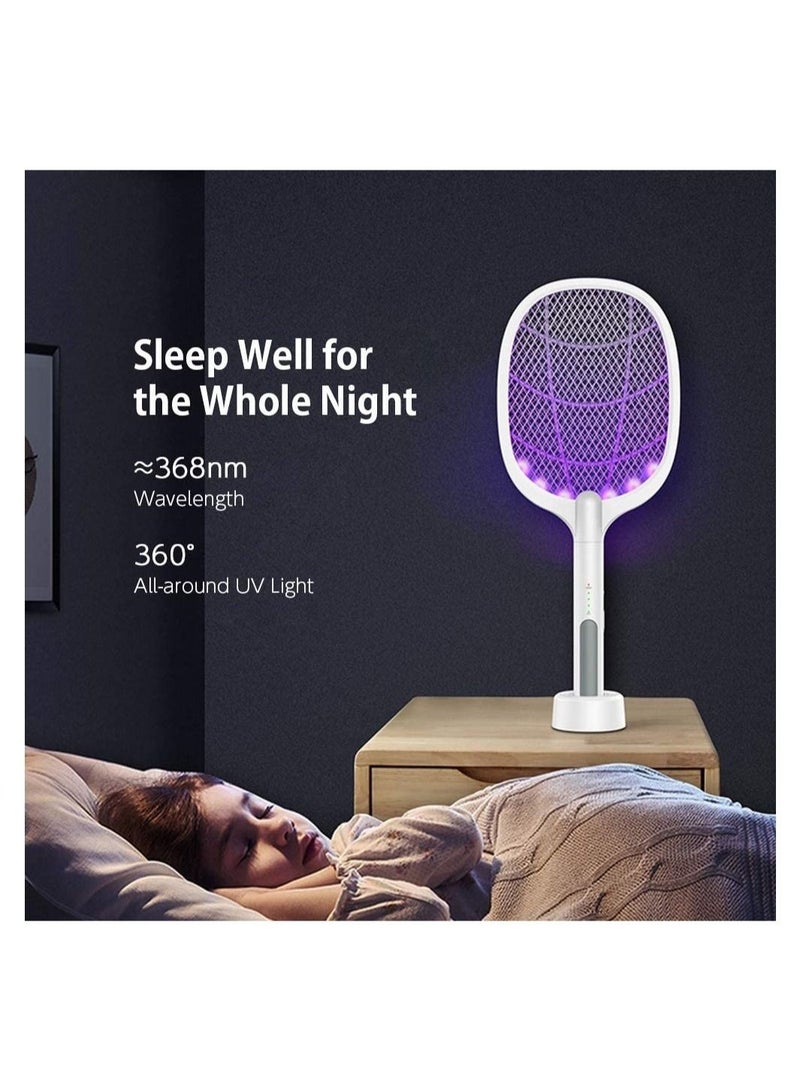 ELTRAZONE Electric Bug Zapper Racket, Mosquito Killer, Fruit Fly Swatter Zap, Two-In-One USB Rechargeable Electronic Swatter Pest Control, LED Lighting Lamp, 3 Layer Mesh Safe to Touch - Image 3