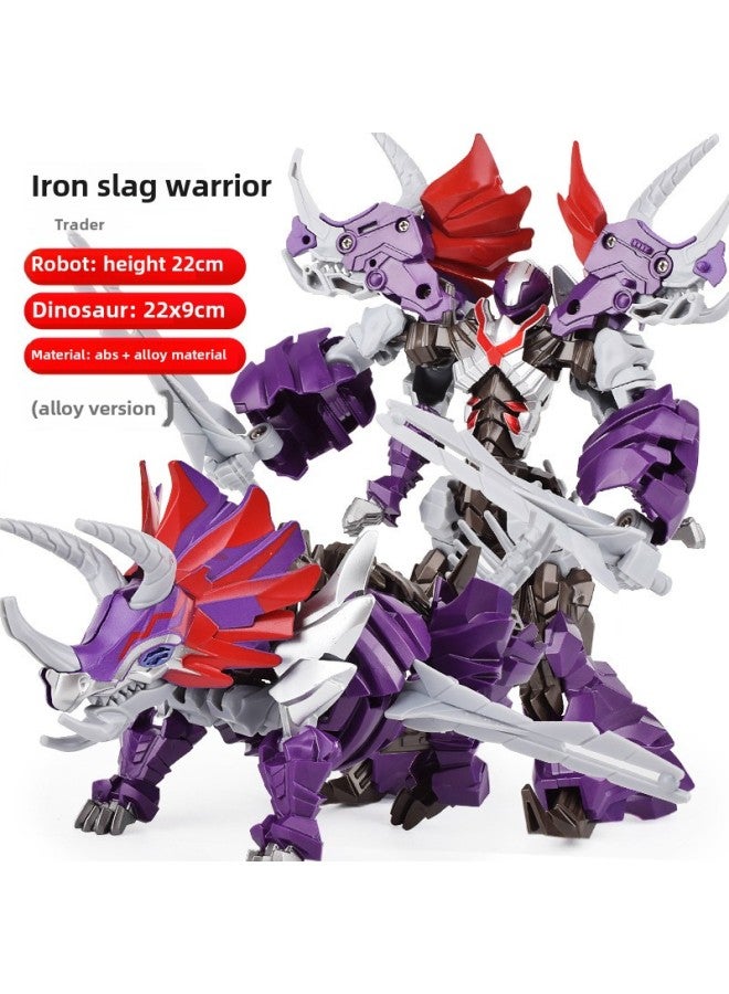 Children's Transforming Robot King Kong Mecha Super Variable Ares Tank Aircraft Model Cartoon Toy Educational Boy-Color:Iron Slag Triceratops  8812 - Image 1