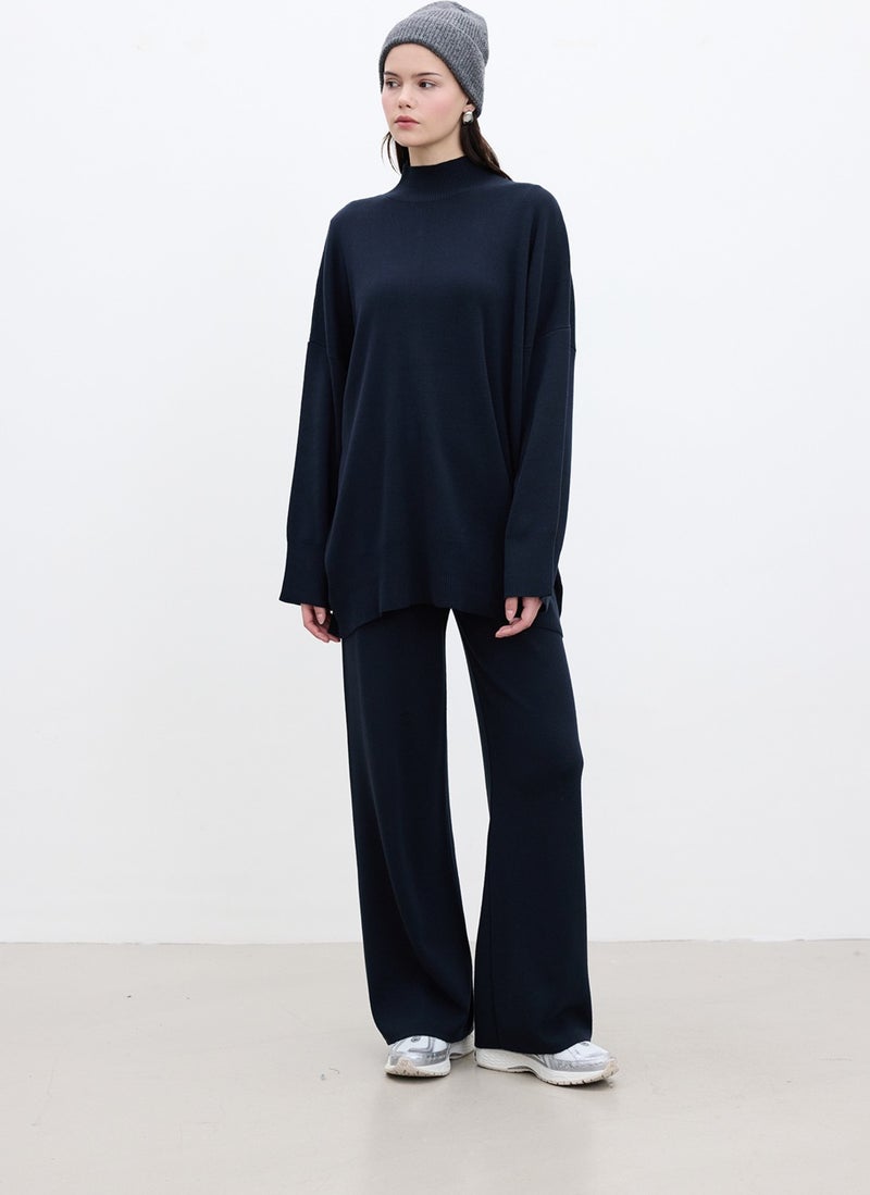 Manuka Oversized High Neck Sweater Navy Blue  - Image 1