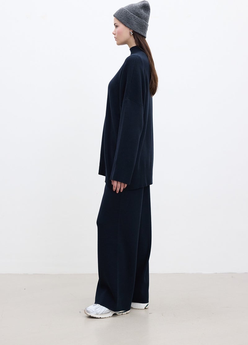 Manuka Oversized High Neck Sweater Navy Blue  - Image 5