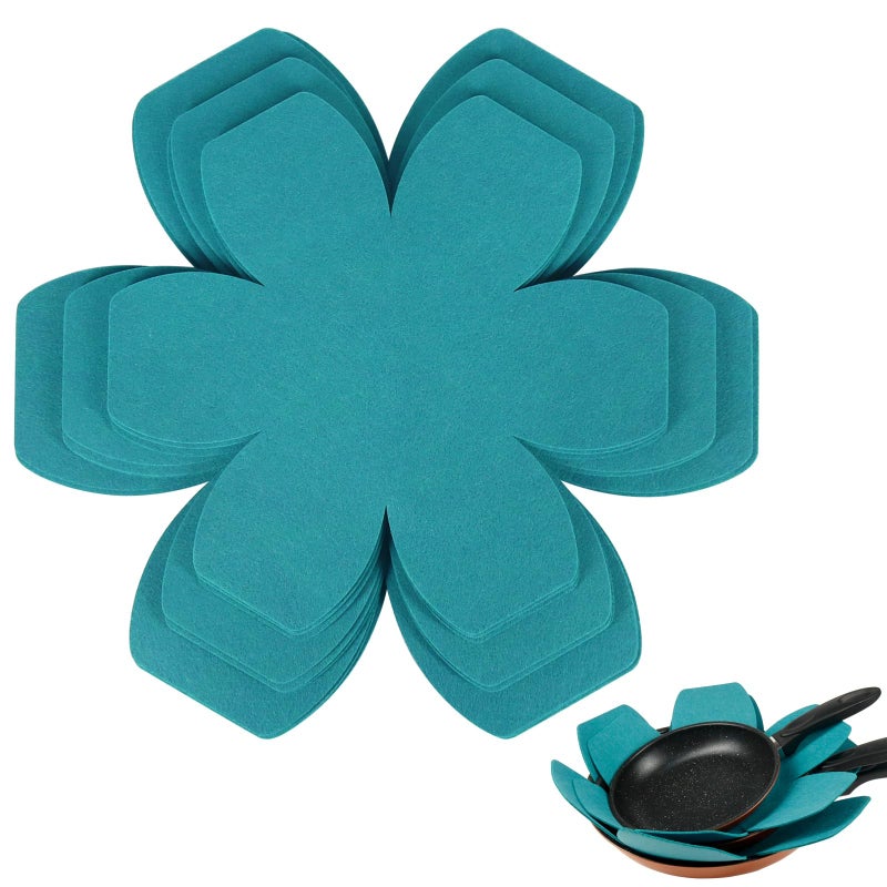 BYKITCHEN BYKITCHEN Pot Pan Protectors Larger  Thicker Felt Pan Separators Pads Set of 6 and 3 Different Sizes Pot Protectors for Stacking and Protecting Your Cookware 
