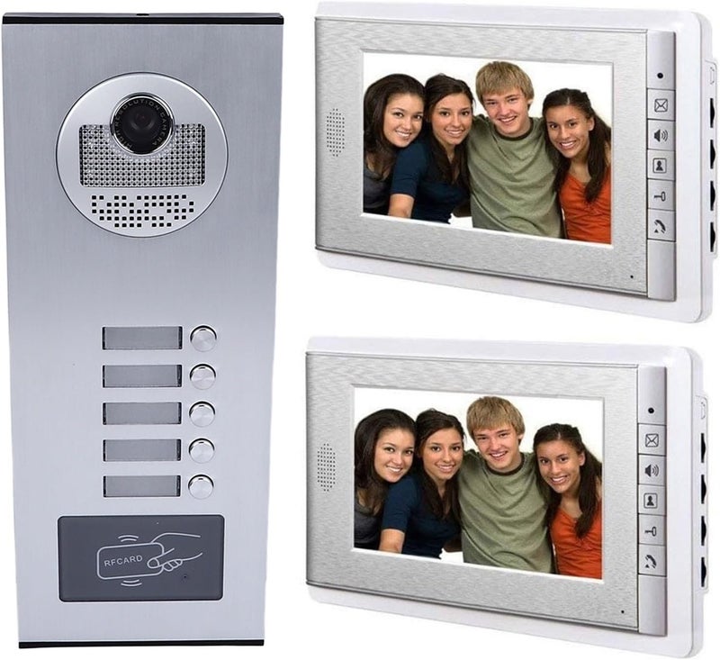 klarako Video Intercom System 7 Inches Video Doorbell Door Phone System with Night Vision Access Control 2 Way Communication Customizable Ringtone for Villa Home Office Apartment (US Plug) - Image 1