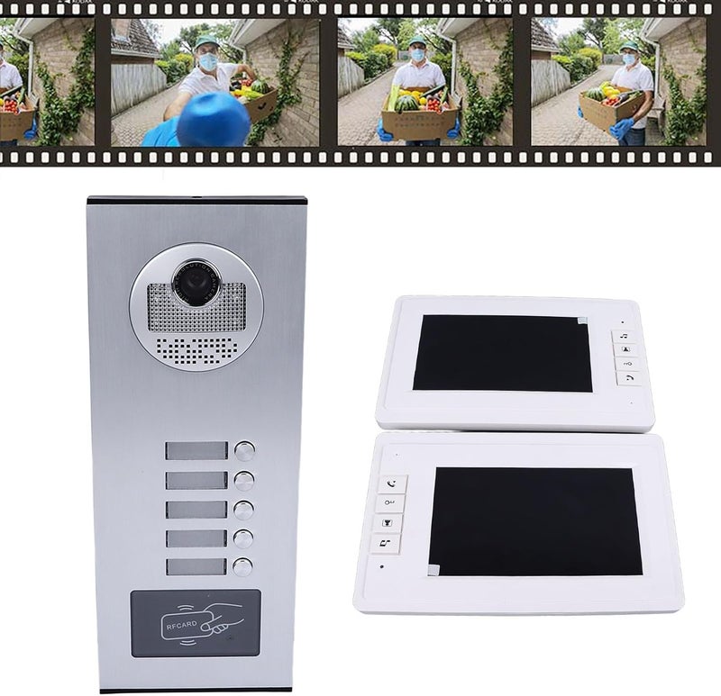 klarako Video Intercom System 7 Inches Video Doorbell Door Phone System with Night Vision Access Control 2 Way Communication Customizable Ringtone for Villa Home Office Apartment (US Plug) - Image 5