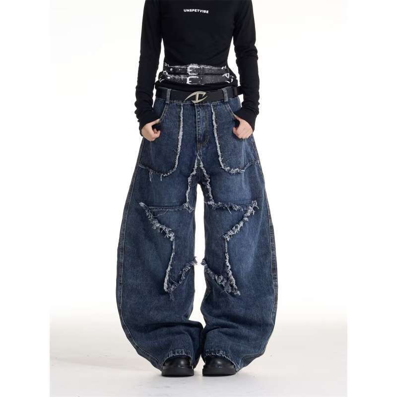 Unisex Classic Denim Jeans Loose Fit Daily Outdoor Wear - Image 2