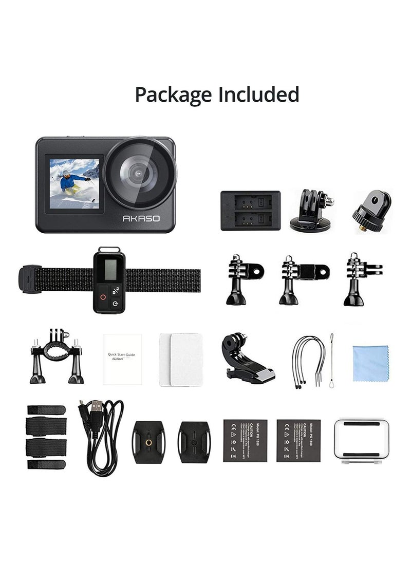 أكاسو - كاميرا حركة بريف 7  4K30FPS، شاشة لمس، 20MP، مقاومة للماء IPX8 على بعد 33 قدم، خاصية تكبير الصورة، مثبت صورة الكتروني EIS 2.0، دعم ميكروفون خارجي، تحكم عن بعد، واي فاي، بطاريتين 1350mAh - Image 1