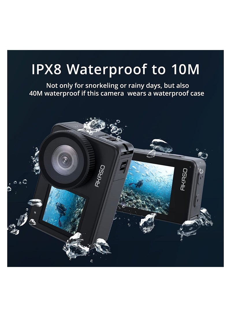 أكاسو - كاميرا حركة بريف 7  4K30FPS، شاشة لمس، 20MP، مقاومة للماء IPX8 على بعد 33 قدم، خاصية تكبير الصورة، مثبت صورة الكتروني EIS 2.0، دعم ميكروفون خارجي، تحكم عن بعد، واي فاي، بطاريتين 1350mAh - Image 1