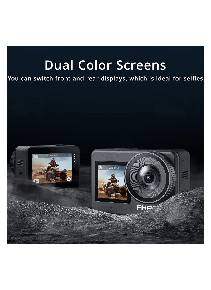 أكاسو - كاميرا حركة بريف 7  4K30FPS، شاشة لمس، 20MP، مقاومة للماء IPX8 على بعد 33 قدم، خاصية تكبير الصورة، مثبت صورة الكتروني EIS 2.0، دعم ميكروفون خارجي، تحكم عن بعد، واي فاي، بطاريتين 1350mAh - Image 1