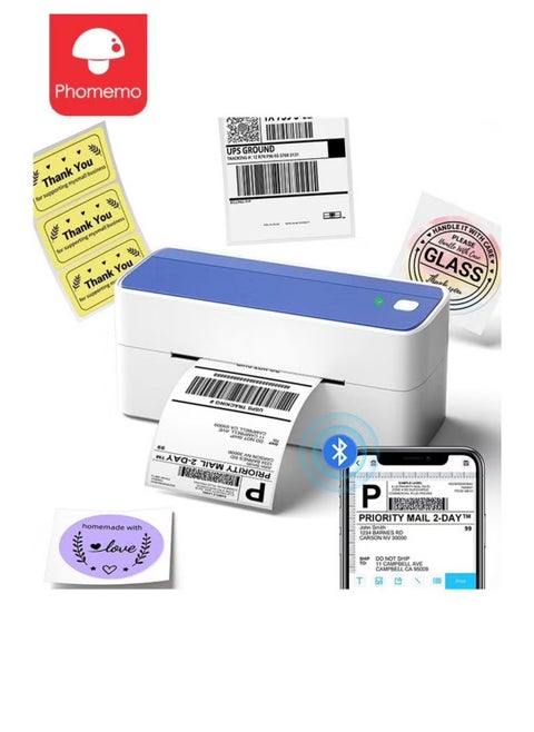 241-BT Bluetooth Thermal Label Printer, 4X6" Wireless Shipping Label Printer for Small Business, Label Printer for Shipping Packages, Compatible with iPhone, Android (Dark Blue)