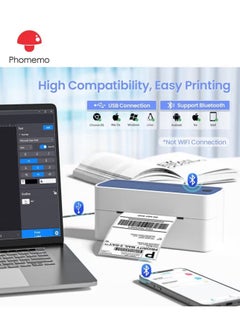 phomemo 241-BT Bluetooth Thermal Label Printer, 4X6" Wireless Shipping Label Printer for Small Business, Label Printer for Shipping Packages, Compatible with iPhone, Android (Dark Blue)  - Image 2