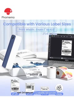phomemo 241-BT Bluetooth Thermal Label Printer, 4X6" Wireless Shipping Label Printer for Small Business, Label Printer for Shipping Packages, Compatible with iPhone, Android (Dark Blue)  - Image 4