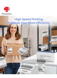 phomemo 241-BT Bluetooth Thermal Label Printer, 4X6" Wireless Shipping Label Printer for Small Business, Label Printer for Shipping Packages, Compatible with iPhone, Android (Dark Blue)  - Image 5
