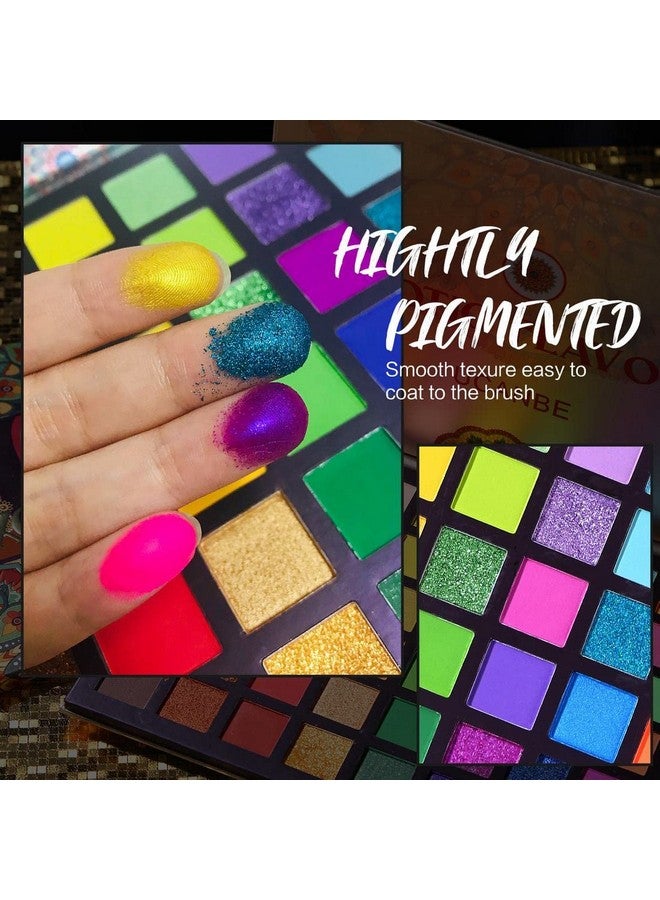 يوكانبي مجموعة مكياج ظلال العيون النيون من UCANBE EXOTIC FLAVORS - 48 لونًا عالي الصبغة - مجموعة هدايا ظلال العيون اللامعة غير اللامعة بألوان قوس قزح - Image 5