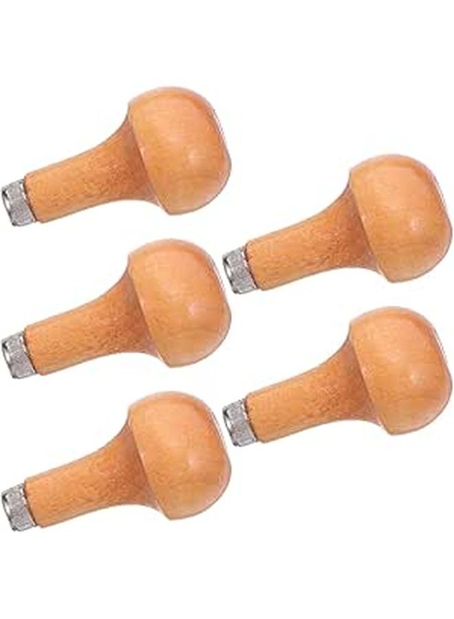 5Pcs Wooden Graver Handles with Mushroom Grip for Carving Engraving Tools Ergonomic Sculpting - Image 1