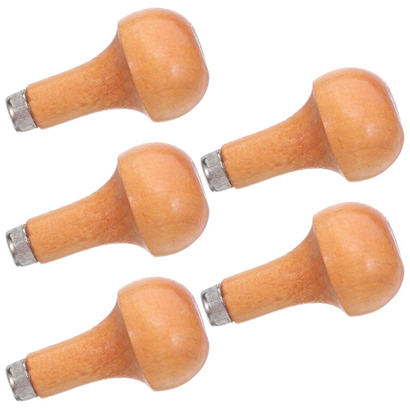 5Pcs Wooden Graver Handles with Mushroom Grip for Carving Engraving Tools Ergonomic Sculpting - Image 2