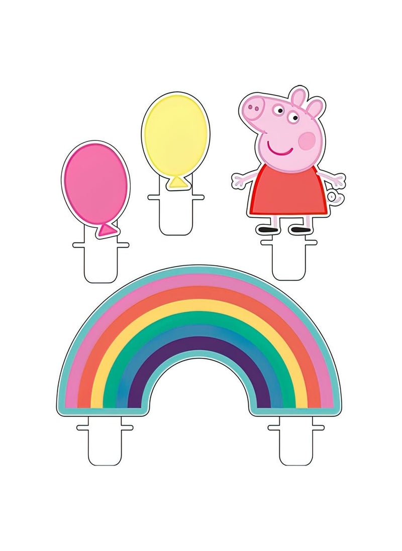Peppa Pig Cake Candles Rainbow 4-Pack