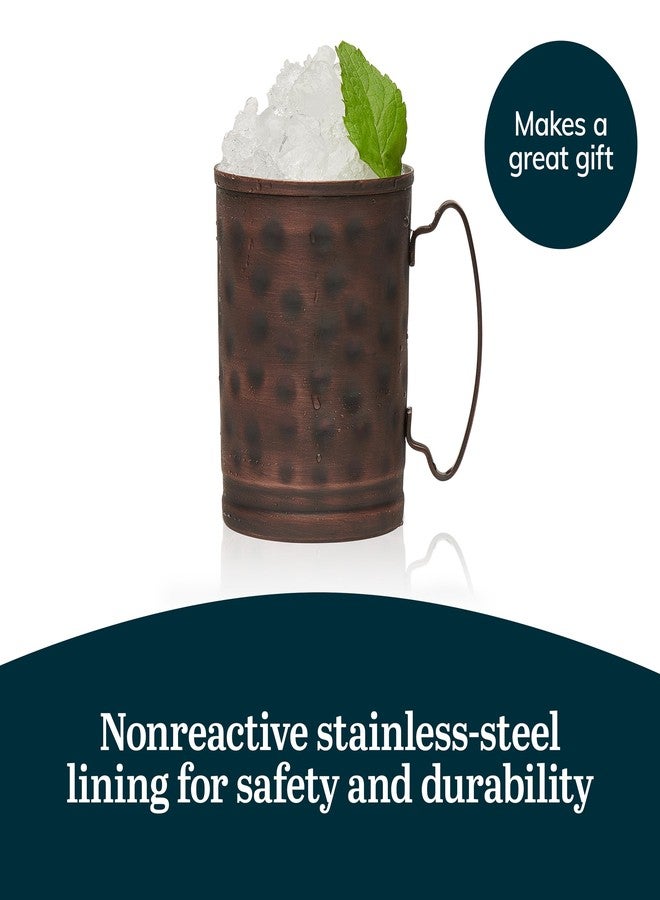 Libbey 14 Ounce Moscow Mule Mugs with Handle, Hammered Finish Moscow Mule Cups Set of 4 , Copper Cups for Drinking Iced tea, Water and More - Image 5