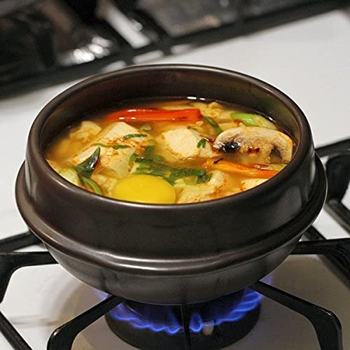 Crazy Korean Cooking Crazy Korean Cooking Korean Stone Bowl (Dolsot), Sizzling Hot Pot for Bibimbap and Soup - Premium Ceramic (Medium - No Lid)  - Image 4