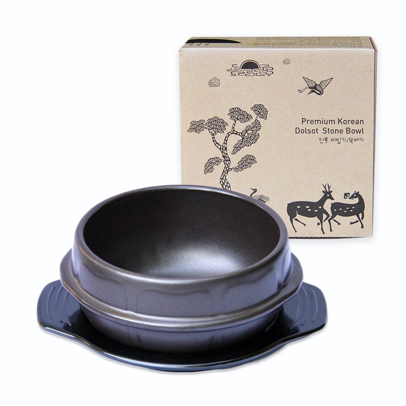 Crazy Korean Cooking Crazy Korean Cooking Korean Stone Bowl (Dolsot), Sizzling Hot Pot for Bibimbap and Soup - Premium Ceramic (Medium - No Lid)  - Image 2