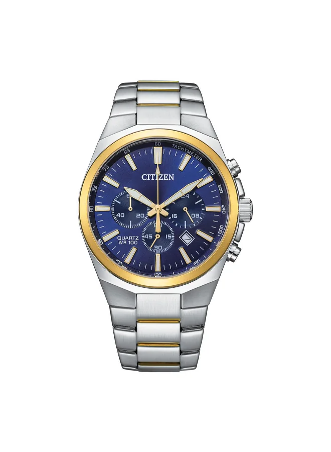 سيتيزن Men's Stainless Steel with Two-Tone Gold Plating Quartz Chronograph Watch AN8176-52L - 41.7 mm