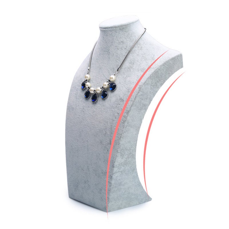 Necklace Displays Organizer Neck Chain Jewelry Bust Stands Portrait Neck Pendant Model Display Prop (Grey) - Image 1