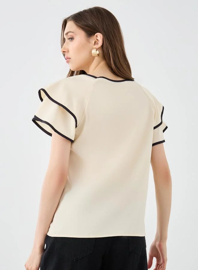 Styli Styli Women Frill Layered Sleeve Blouse