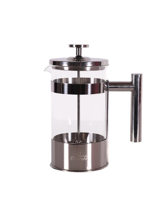 Any Morning French Press Coffee and Tea Maker with Triple Stainless Steel Filters 600ml Silver - Image 1