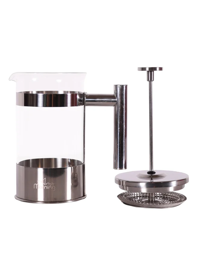 Any Morning Any Morning French Press Coffee and Tea Maker with Triple Stainless Steel Filters 600ml Silver
