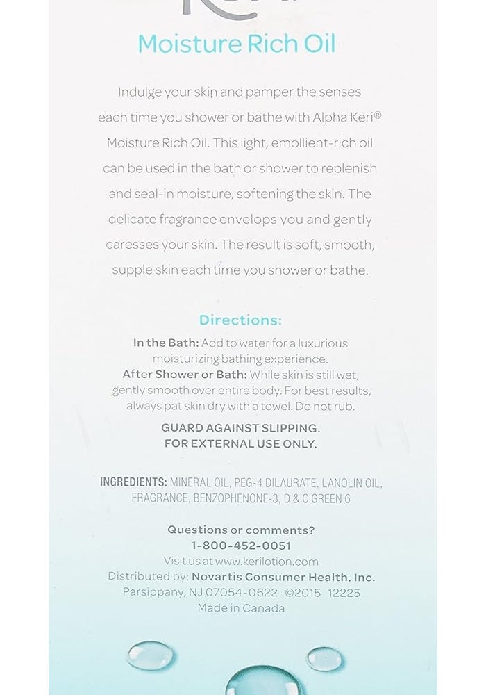 Keri Alpha Shower & Bath Moisture Rich Oil 16 oz - Smoothes and Softens Skin - Image 3