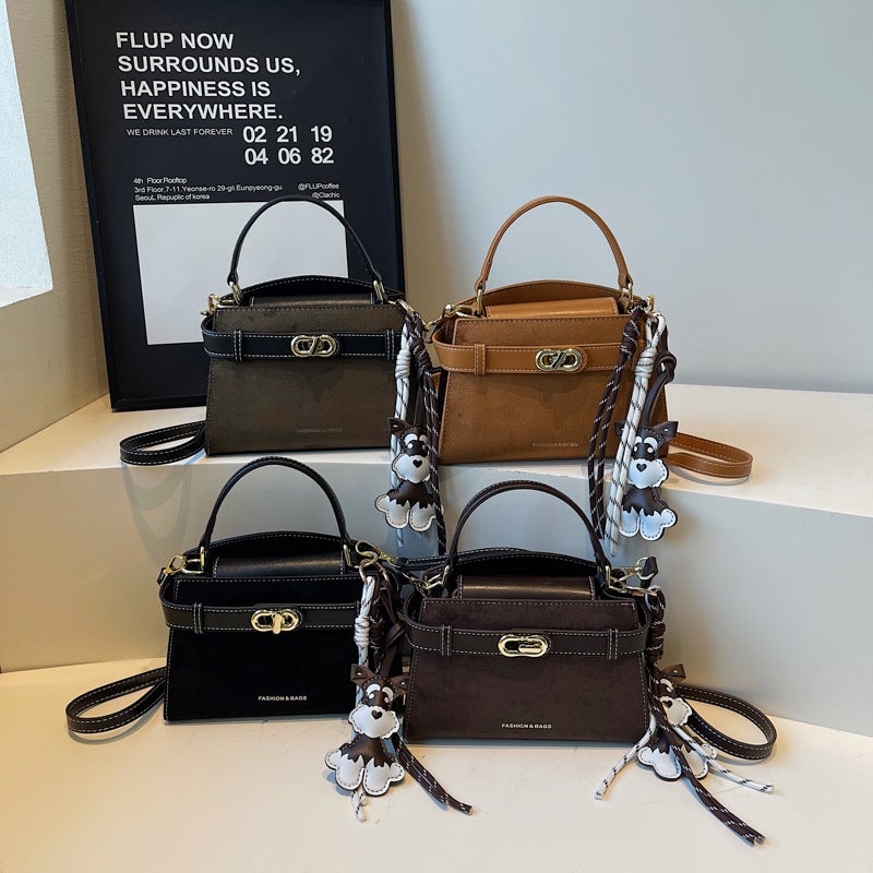 Women's PU Leather Tote Shoulder Bag with Lock Clasp - Image 4