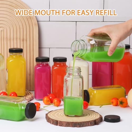 AuroTrends 12 oz Glass Bottles with Lids 3Pack for Juicing, Water, Kombucha - 360ml Portable Juicing Bottles Reusable Glass 12oz (12fl.oz, Set of 3) - Image 4