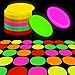 Bercoor 100 Sheets Glow Party Neon Papers 79 Inch Circle Neon Cardstock for Black Light Glow Party Decorations and Supplies 5 Colors - Image 3