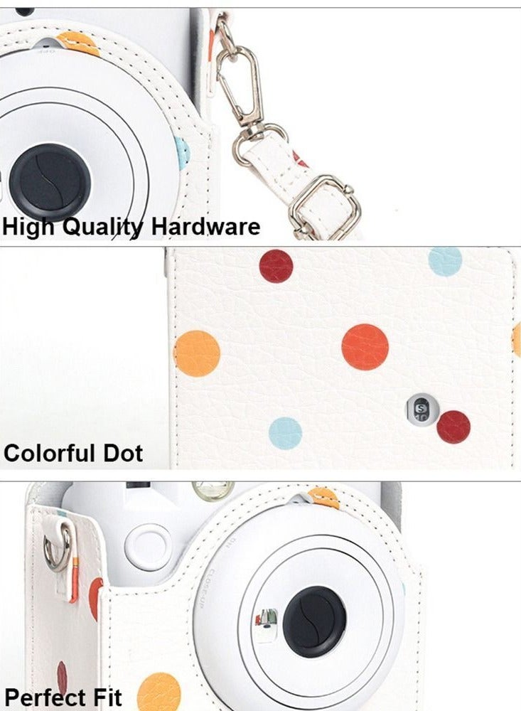 Mini Camera Protective Case for Fujifilm Instax, Instant Camera Case with Adjustable Shoulder Strap, Colorful Dots Camera Case for Mini 12 Camera - Image 4