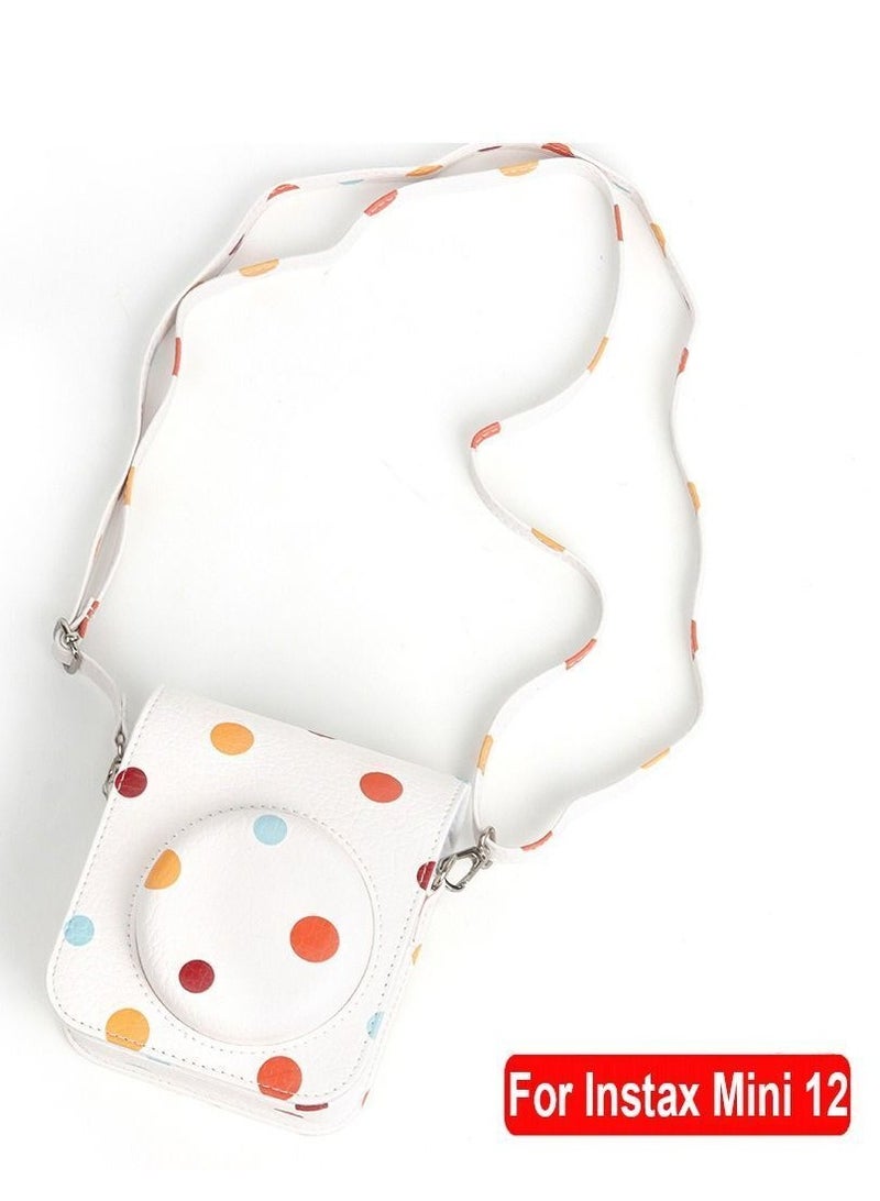 Mini Camera Protective Case for Fujifilm Instax, Instant Camera Case with Adjustable Shoulder Strap, Colorful Dots Camera Case for Mini 12 Camera - Image 2