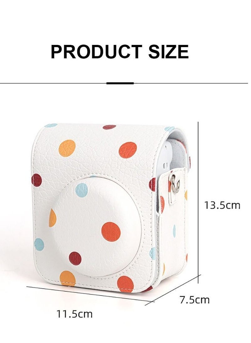 Mini Camera Protective Case for Fujifilm Instax, Instant Camera Case with Adjustable Shoulder Strap, Colorful Dots Camera Case for Mini 12 Camera - Image 5