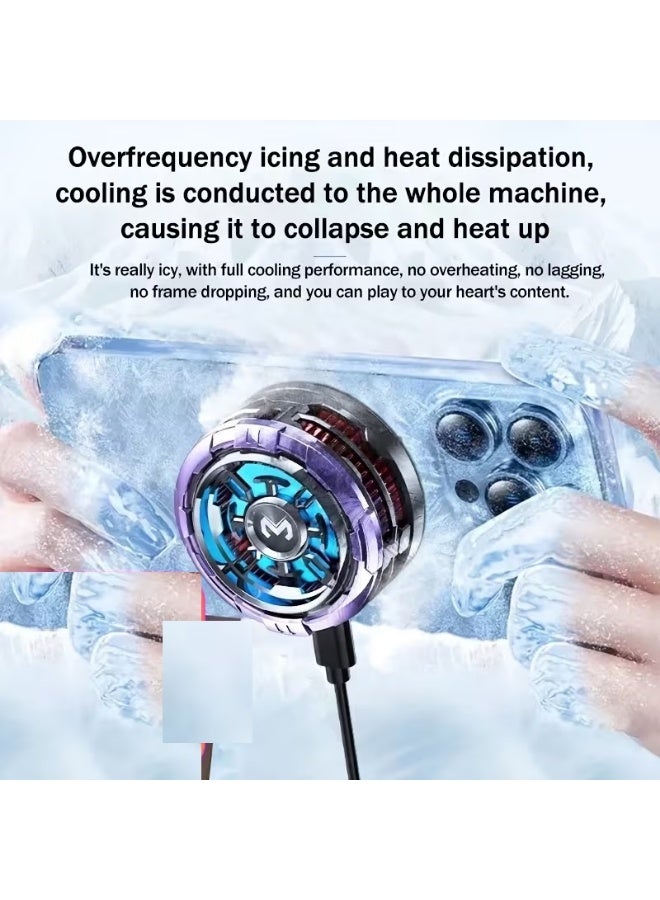 Memo CX08 Pro phone cooler features a 2-in-1 design combining semiconductor cooling technology with a magnetic back clip. It offers powerful, rapid cooling and is compatible with most phones. - Image 3