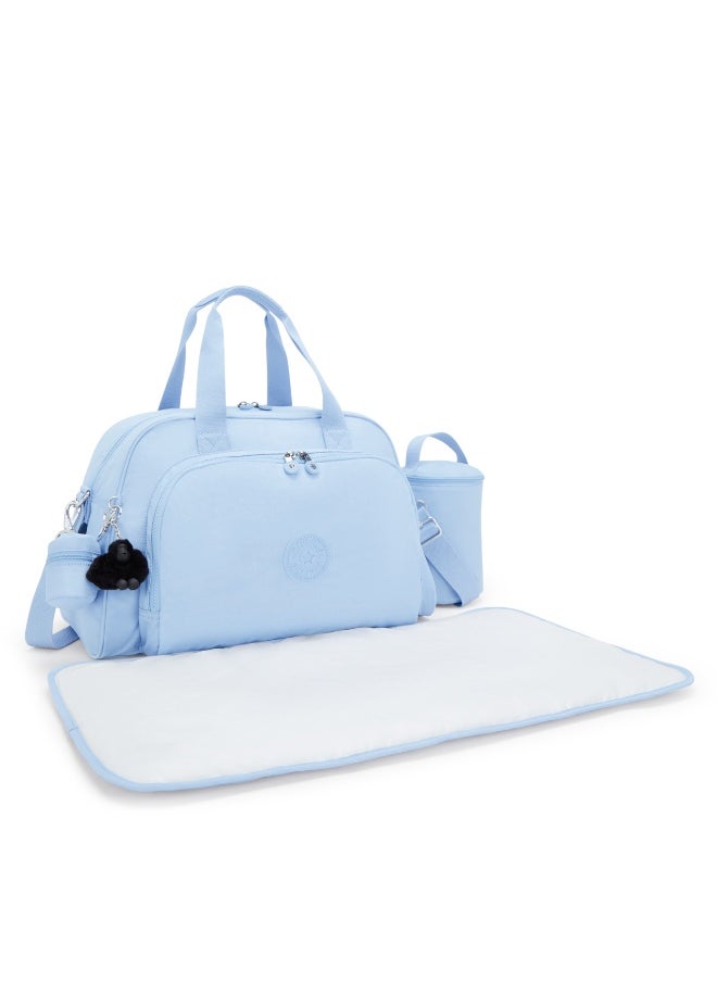 kipling - Camama Baby Bag with Changing Mat Cloudy Sky Blue - Image 1