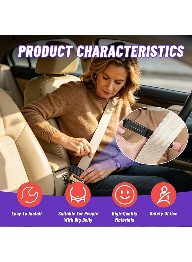 4 Pack Universal Car Seatbelt Adjuster Clips, Neck Pain Relief Seat Belt Positioner with Lock, Tool-Free Quick Mount Pain-Free Shoulder Support, Comfort Seatbelt Clip for Adults Short People Drivers Pregnant Women - Image 5