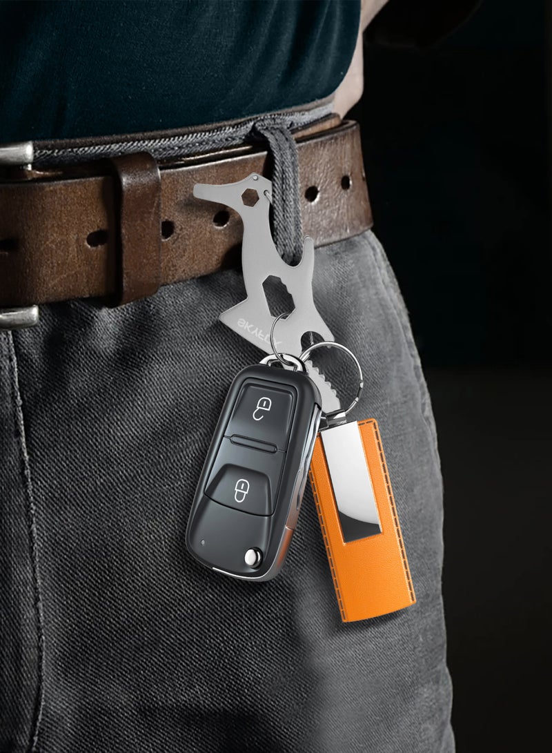 SKYFOX Multitool Carabiner Clip Keychain with AirTag Case, EDC Credit Card Tool with Bottle Opener,Screwdriver, Hex Wrench,Pry Bar for Hiking Camping Travel Adventure Tools - Image 5