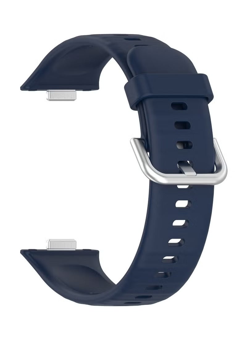 HW For Huawei Watch Fit3 Silicone Soft Watch Band & Clear Watch Protective Case Set Blue  - Image 2