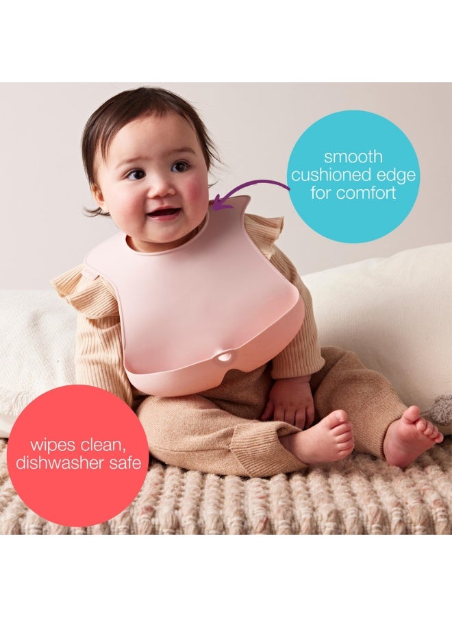 b.box Silicone Bib, Stay open Catcher, Rolls for Easy on the go use, Non-stick silicone, Adjustable, Tapered Fit, Dishwasher Safe, From 4m+ - Image 3