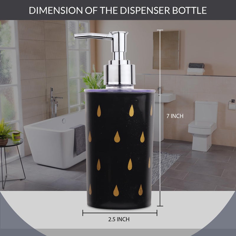 BATH GURU BG-SDB 08 Countertop Liquid Soap Dispenser for Wash Basin Bathroom, Multi-Use Plastic Dispenser Bottle for Shampoo, Lotion, Conditioner, Body Wash, Cleansing Oil, Dish Wash 300 Ml (Black) - Image 3