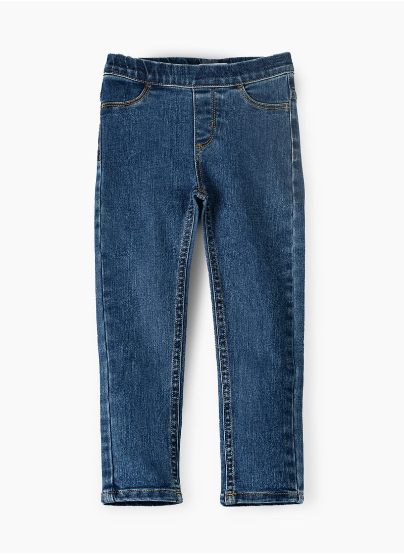 Jelliene Jelliene Girls Basic Denim Jeggings, Soft and Comfortable Cotton-Blend Denim Jeggings for Girls, Perfect for Everyday Wear  - Image 1